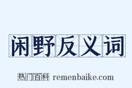 闲野反义词是什么意思的图片